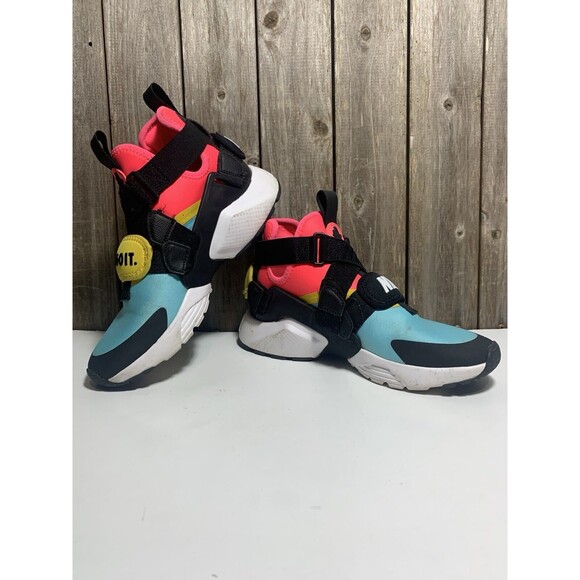 NIKE AIR HUARACHE CITY BLEACHED AQUA BLACK RACER PINK Women’s Shoe Size 7.5 - Picture 7 of 10